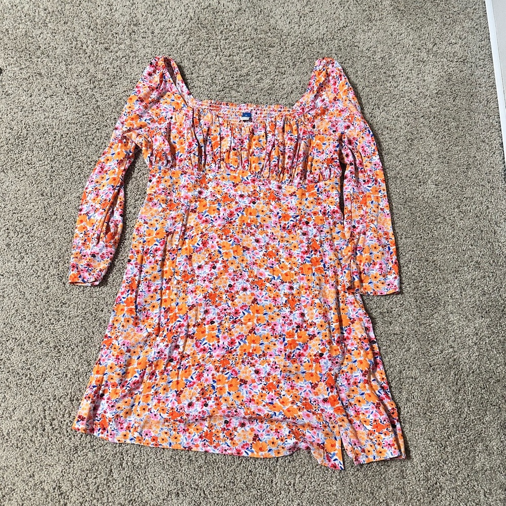 Floral women’s  Dress in Orange and Pink